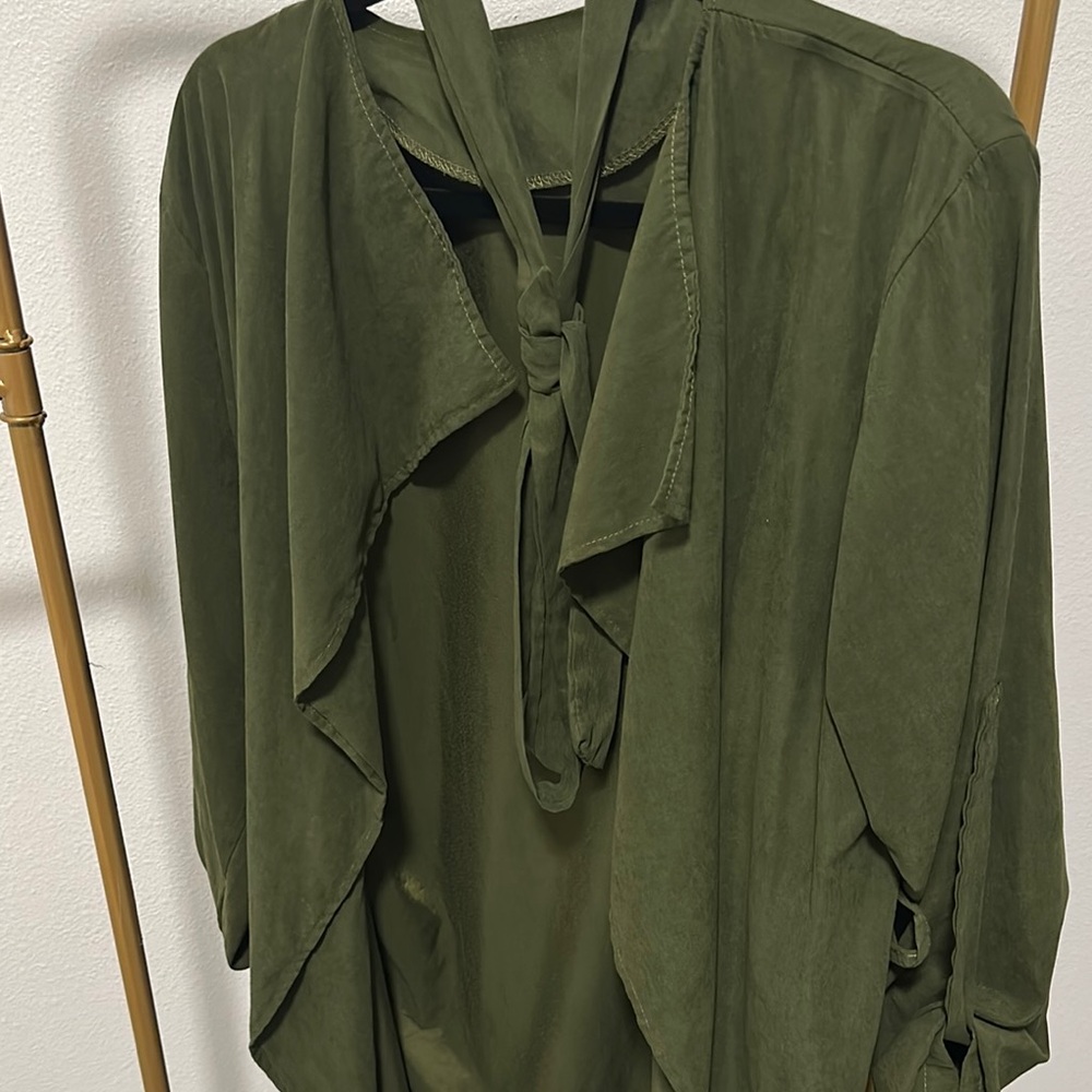 Olive Green Draped Jacket